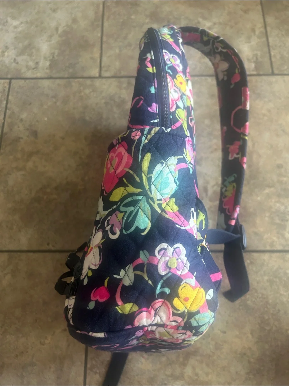 Vera Bradley Quilted Floral Backpack - Navy Multi